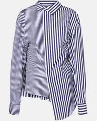 Sacai Camicia in popeline di cotone a righe Blu