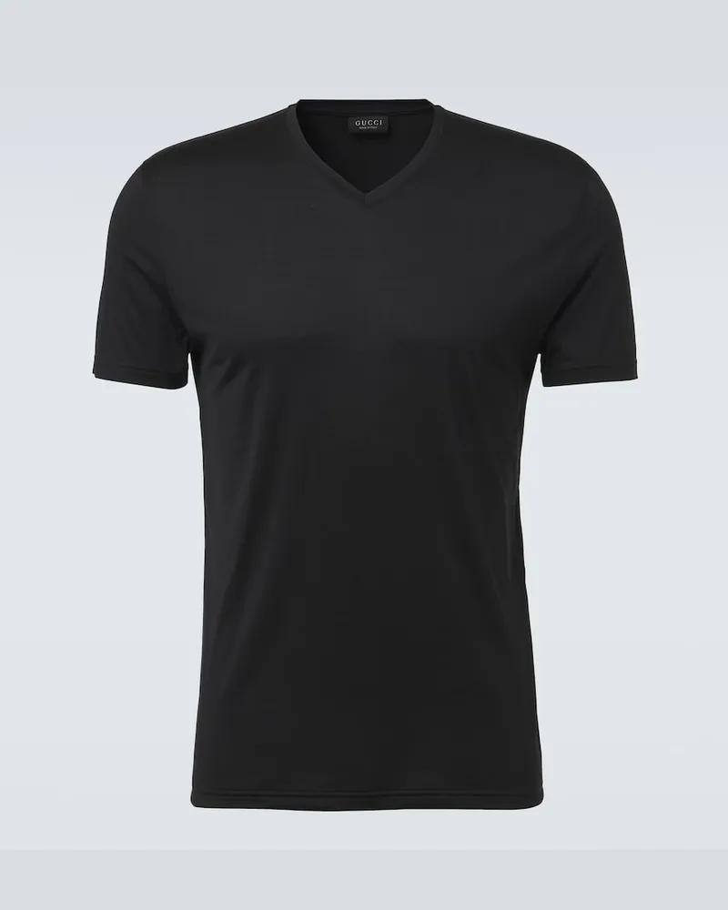 Gucci T-shirt in jersey di seta Nero