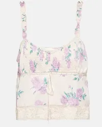 LoveShackFancy Top Lanzo con stampa Rosa