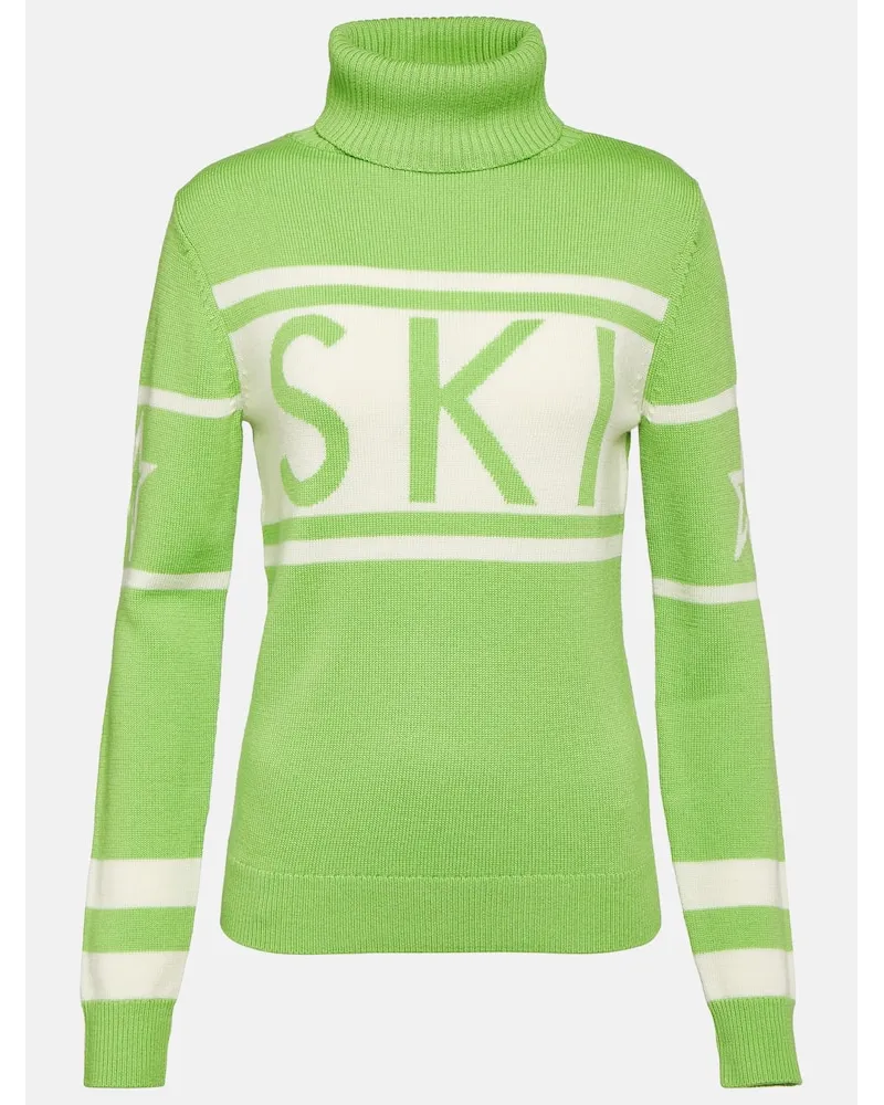Perfect Moment Pullover Schild in lana con intarsi Verde