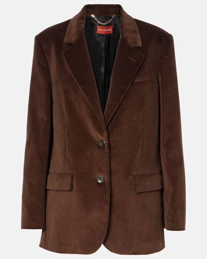 Altuzarra Blazer Jules in velluto di cotone Marrone