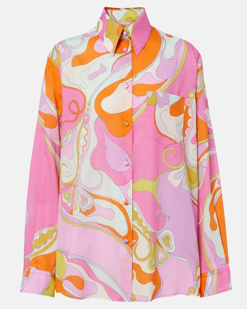Emilio Pucci Camicia Orchidee in cotone Multicolore