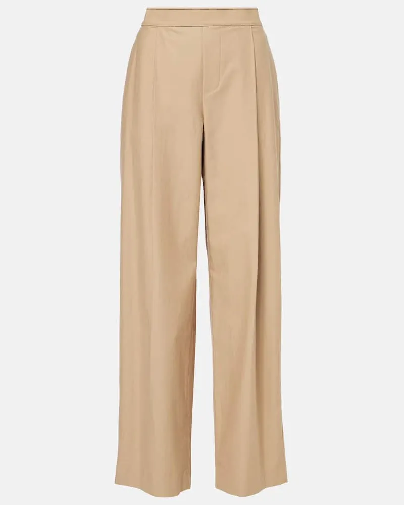 Vince Pantaloni a gamba larga in cotone e lana Beige