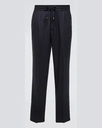 Brunello Cucinelli Pantaloni regular in lana vergine Blu