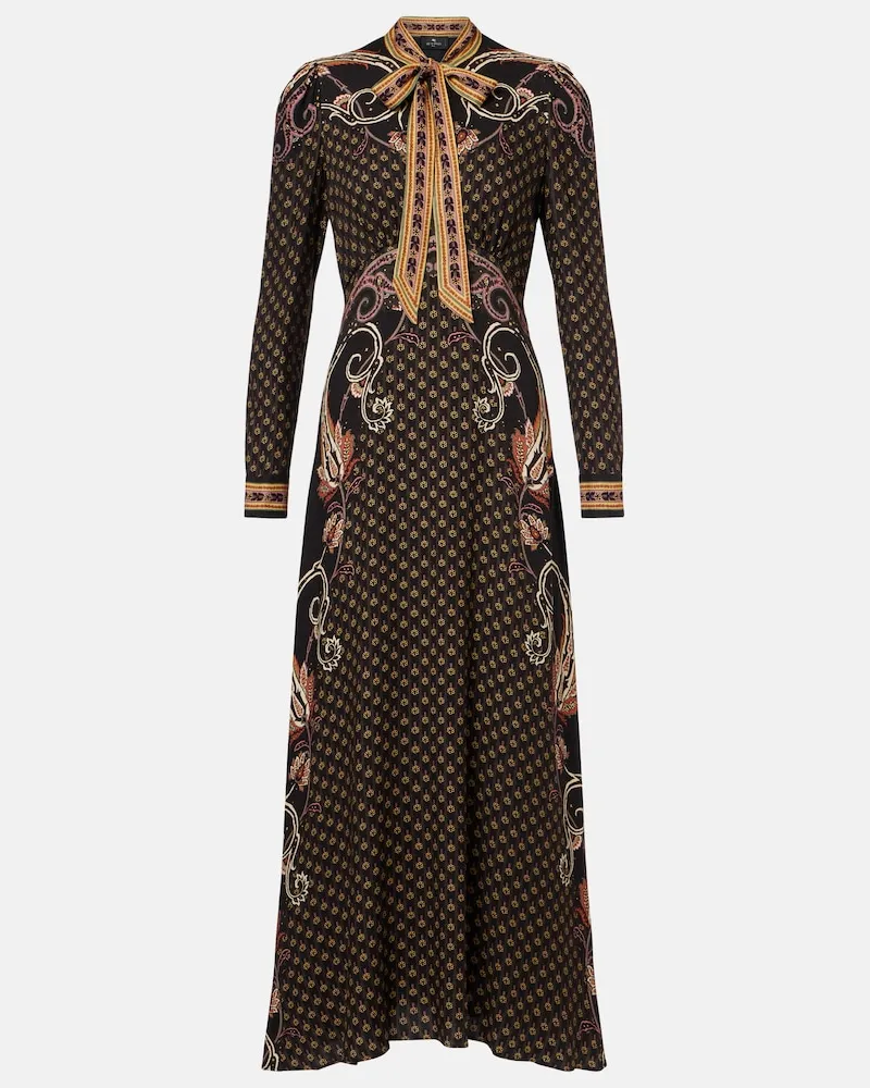 Etro Abito lungo con stampa Nero
