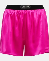 Tom Ford Shorts in misto seta a vita alta Rosa