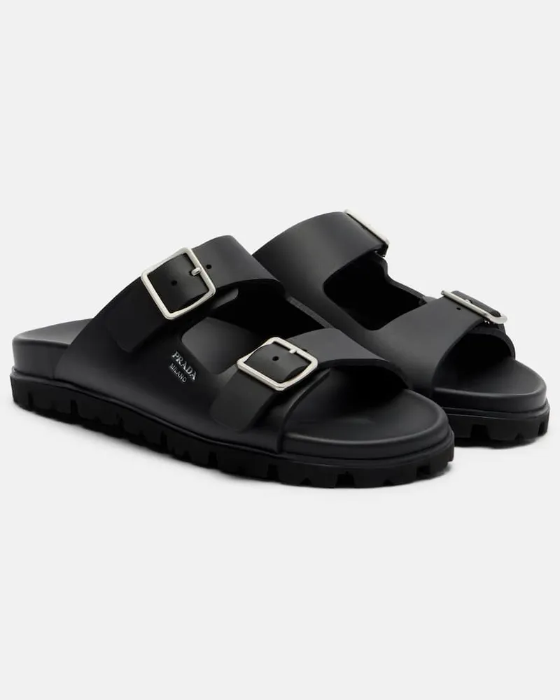 Prada Sandali con logo Nero