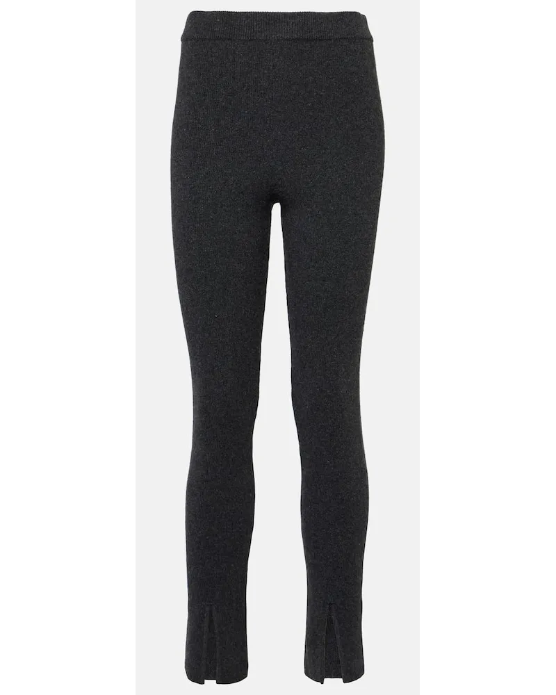 Magda Butrym Pantaloni slim in cashmere a coste Grigio