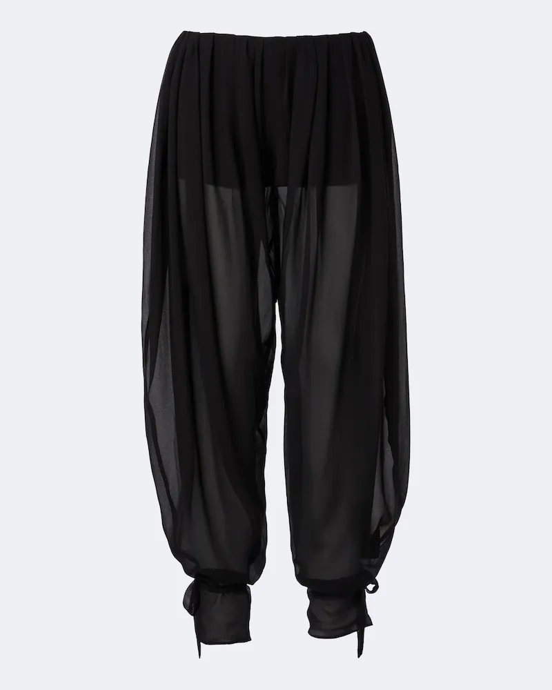 De La Vali Pantaloni balloon Ines in chiffon Nero