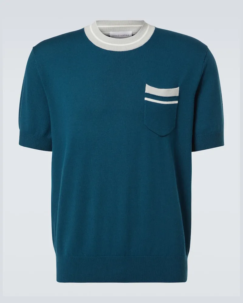 King & Tuckfield T-shirt in maglia di lana Verde