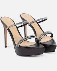 Gianvito Rossi Sandali in pelle con plateau Nero