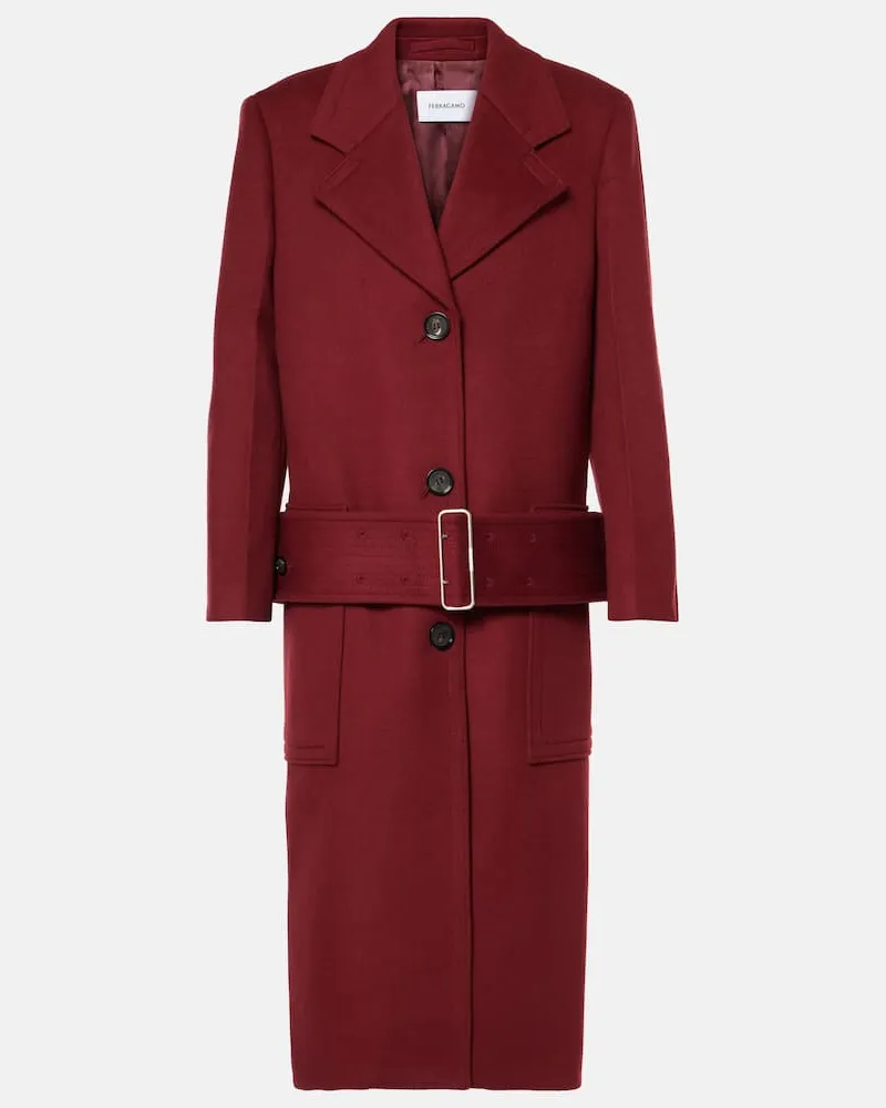 Ferragamo Cappotto in cashmere e lana Rosso