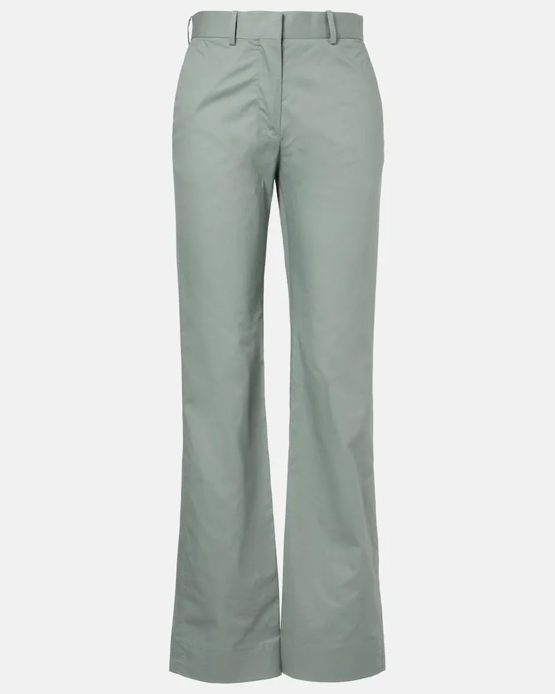 Acne Studios Pantaloni in cotone a gamba larga Verde