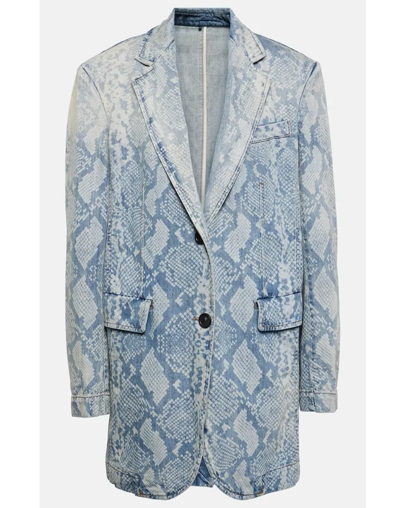 SPORTMAX Blazer di jeans con stampa Neutro