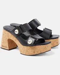 Jimmy Choo Mules Fayence in pelle con plateau Nero