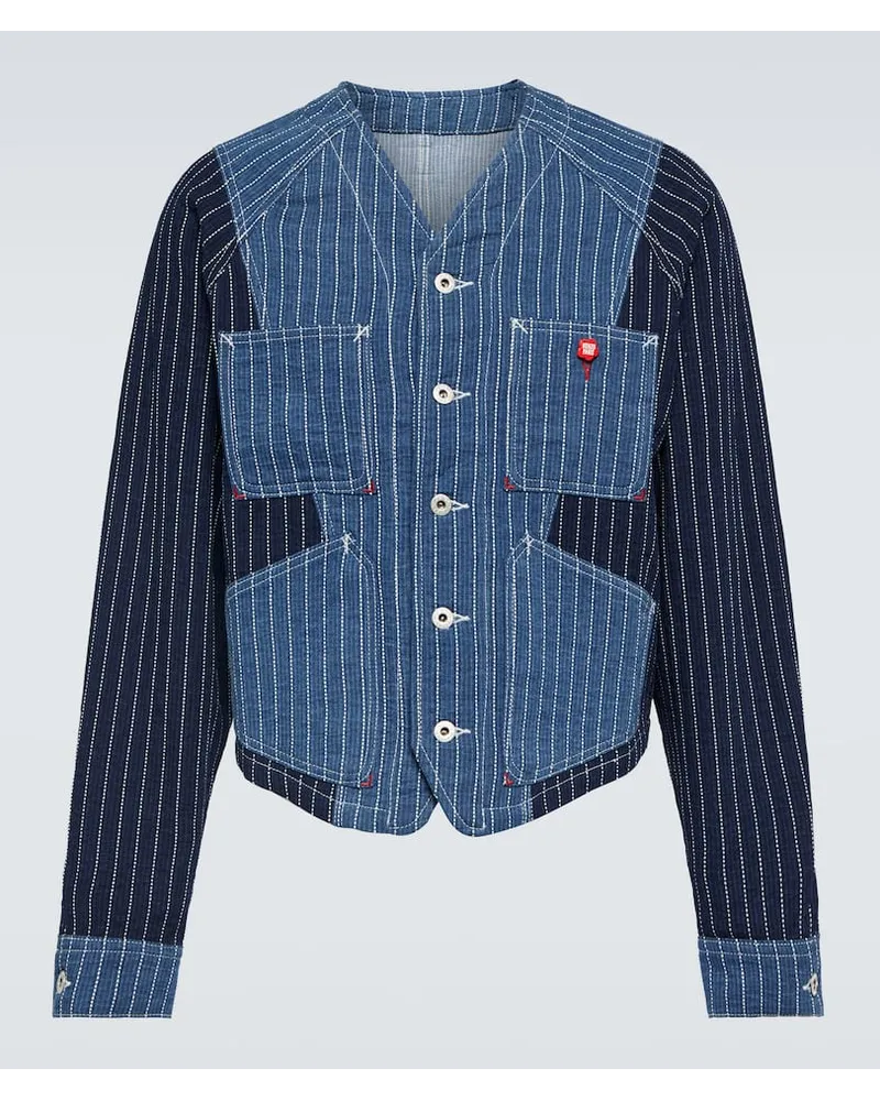 Kenzo Giacca di jeans a righe Blu