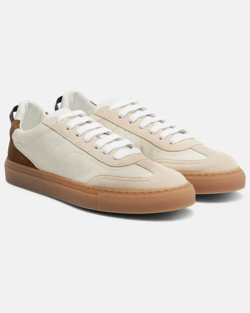 Brunello Cucinelli Sneakers Monili con suede Beige