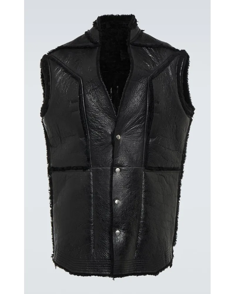 Rick Owens Gilet in shearling Nero