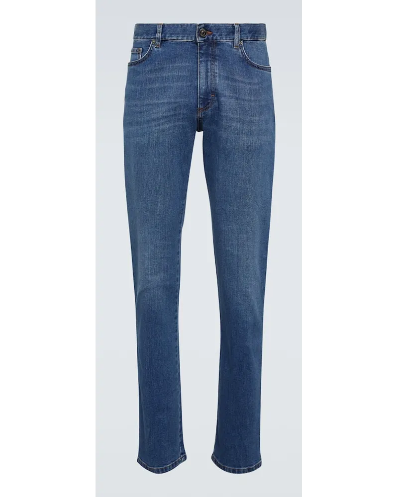 Ermenegildo Zegna Jeans skinny a vita media Blu