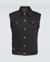 Prada Gilet di jeans Nero