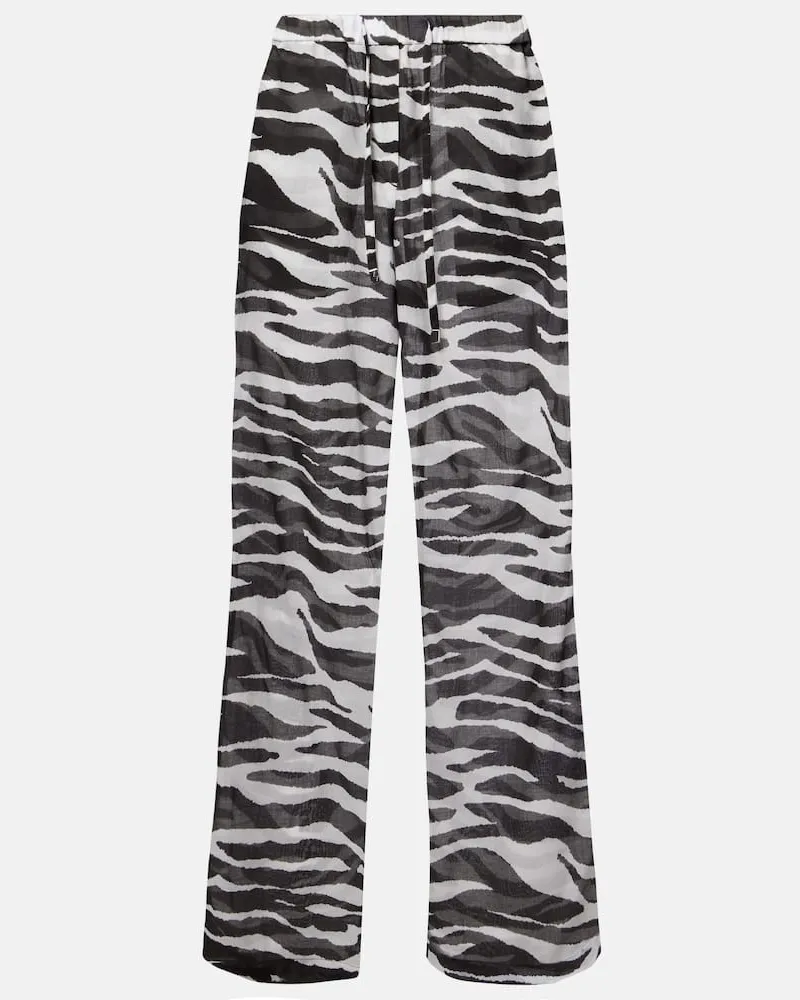 ATTICO Pantaloni a gamba larga in cotone Bianco