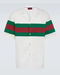 Gucci Camicia bowling in cotone GG Bianco