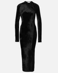 Alaïa Alaïa Abito midi in velluto Nero