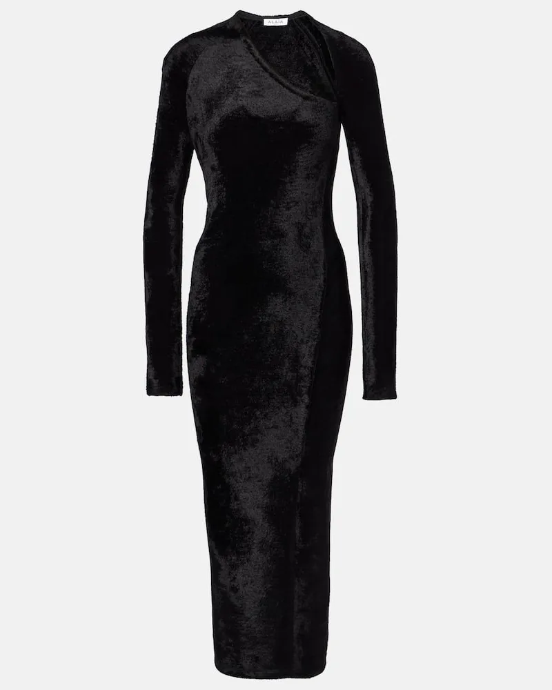 Alaïa AlaÃ¯a Abito midi in velluto Nero