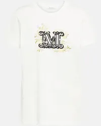 Max Mara T-shirt Sacha in cotone con ricamo Bianco