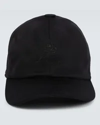 Loro Piana Cappello da baseball in cashmere Nero