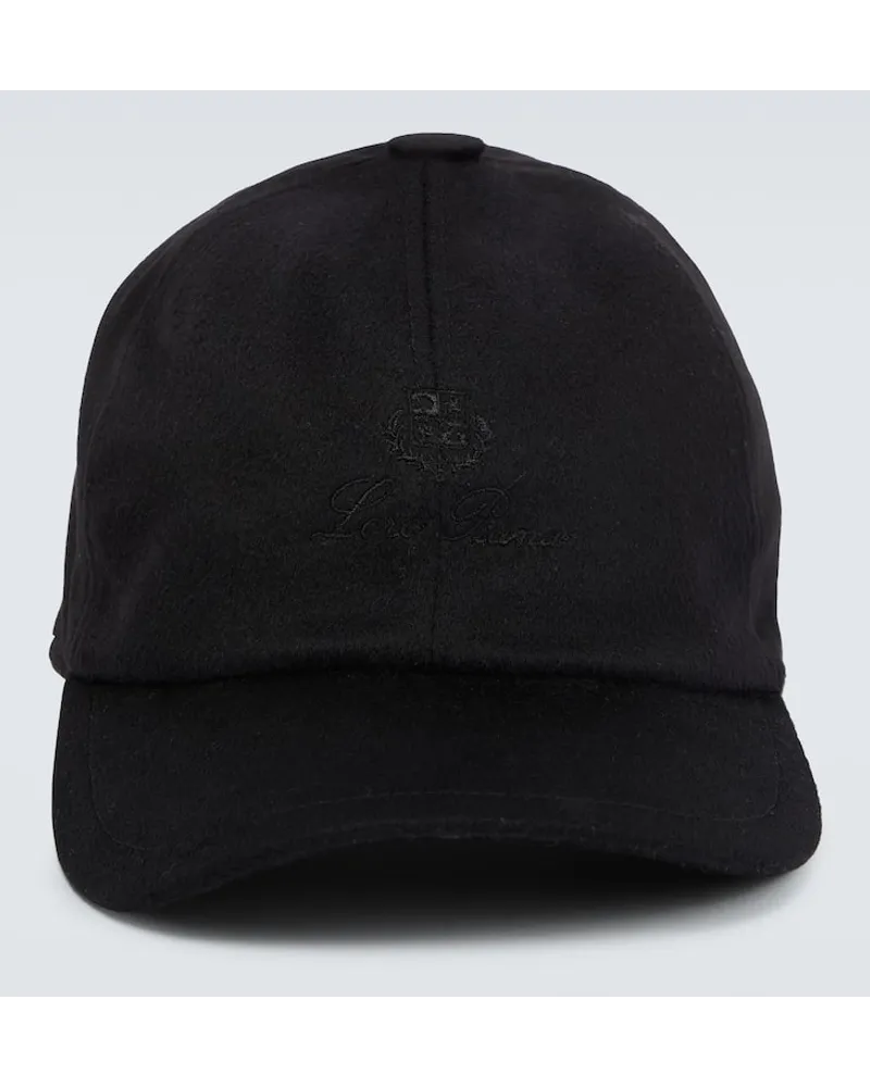 Loro Piana Cappello da baseball in cashmere Nero