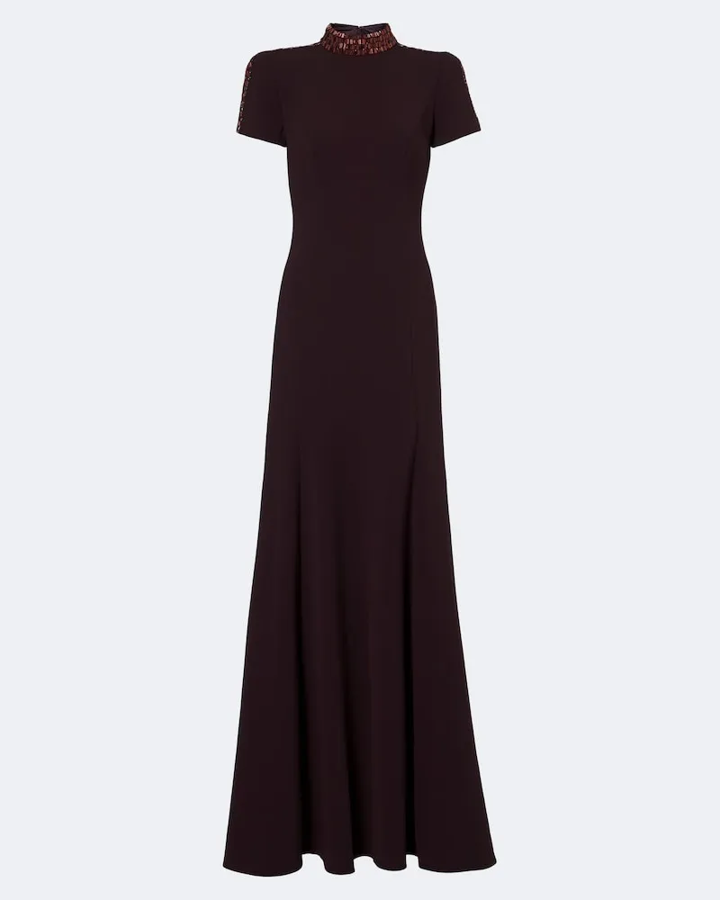 Jenny Packham Abito lungo Mesa con cristalli Marrone