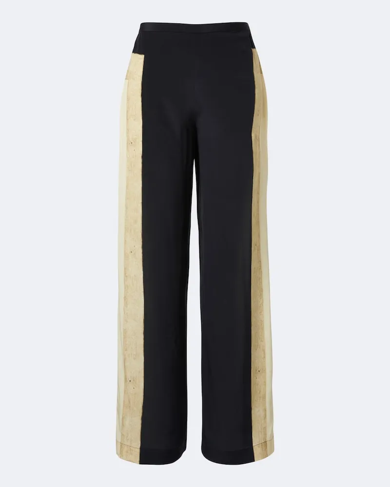 SIR Pantaloni Sona a gamba larga in seta Beige