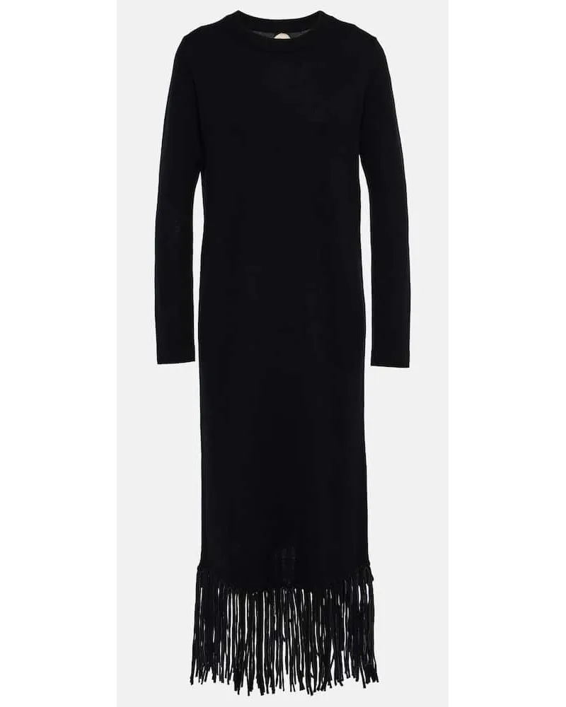 Jardin des Orangers Abito midi in lana e cashmere Nero