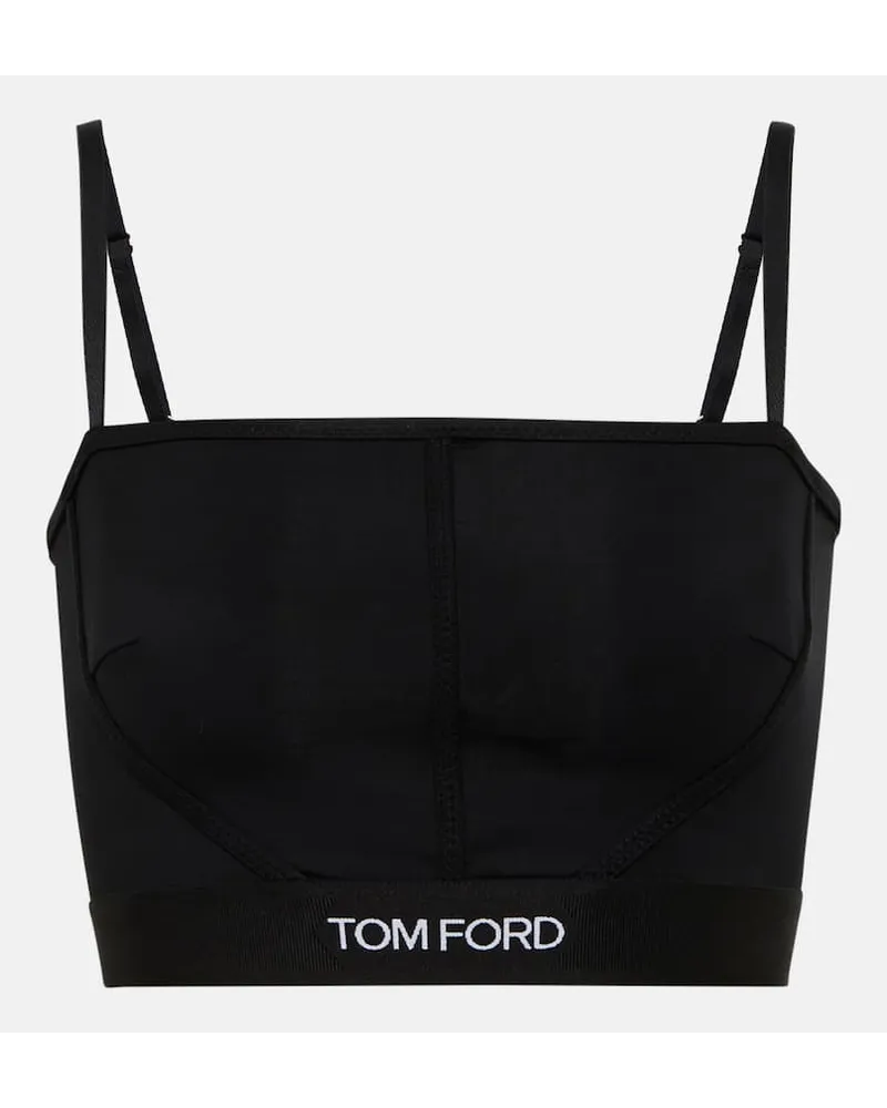 Tom Ford Bralette con logo Nero