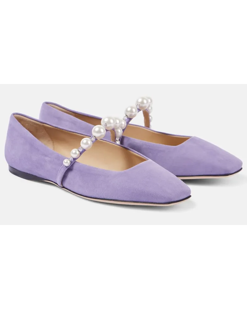 Jimmy Choo Ballerine Ade in suede Viola