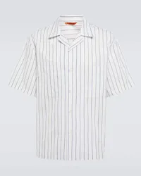 BARENA Camicia Solana Talian in cotone gessato Bianco