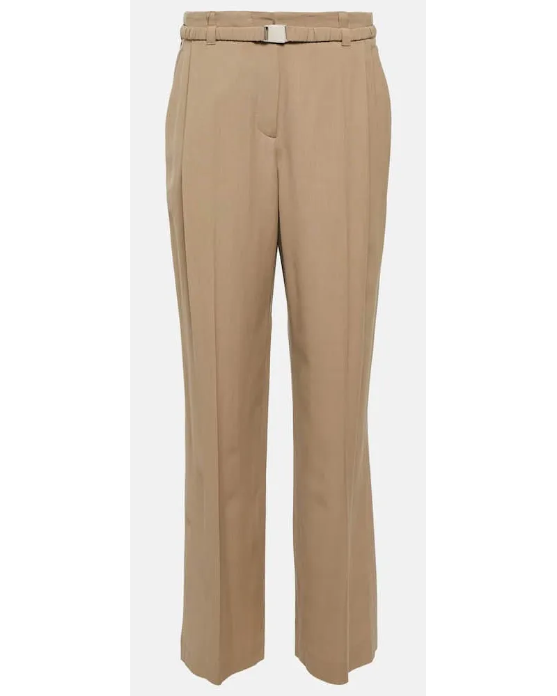 Brunello Cucinelli Pantaloni regular in misto lana Beige