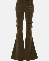 Blumarine Pantaloni cargo in velluto flared Verde