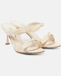 Manolo Blahnik Sandali Lollo 70 in pelle Beige