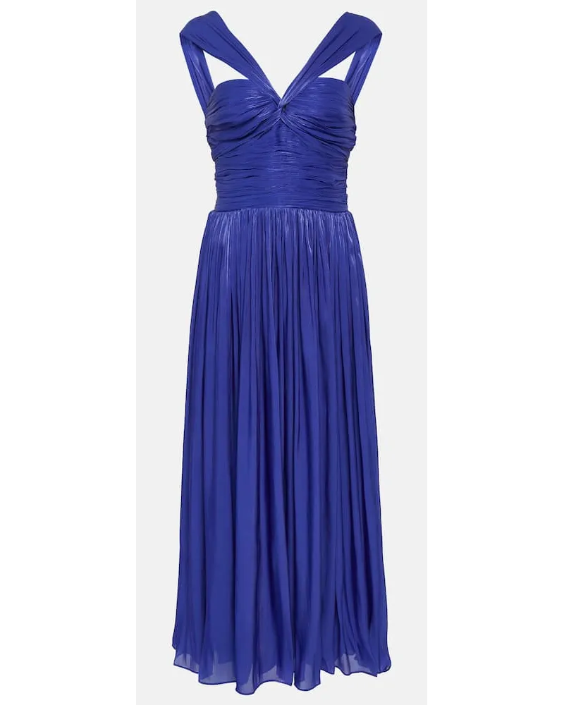 COSTARELLOS Abito midi Cavana in gerogette di lurex Blu