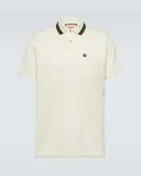 Gucci Polo in misto cotone piqué GG Bianco