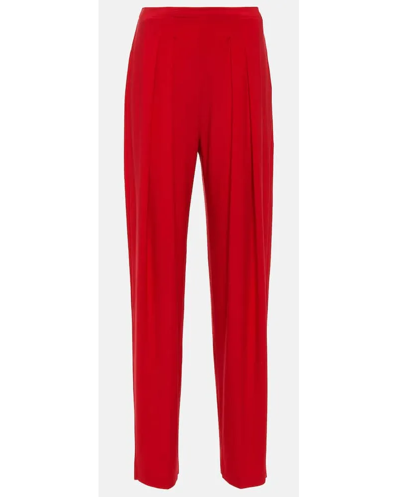 Norma Kamali Pantaloni tapered a vita bassa Rosso