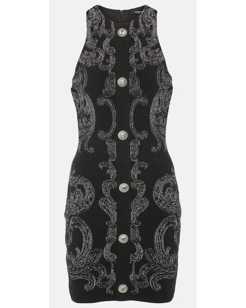 Balmain Abito mini in jacquard con LurexÂ Nero