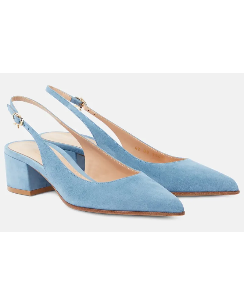 Gianvito Rossi Pumps slingback Piper 45 in suede Blu
