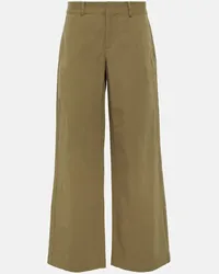 Vince Pantaloni in twill di cotone a vita alta Beige