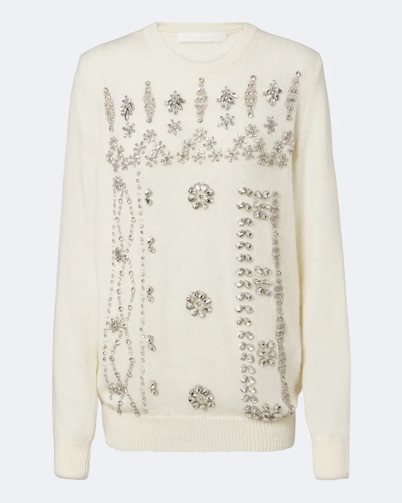 COSTARELLOS Pullover Madley con cristalli Bianco