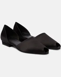 Totême Ballerine The Peep-Toe in raso Nero