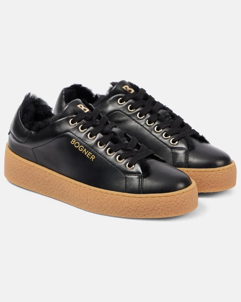 Bogner Sneakers Lucerne in pelle con shearling Nero