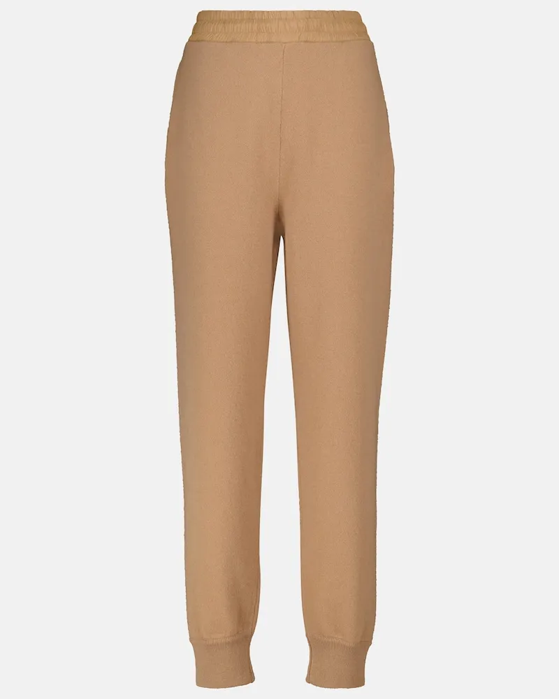 Moncler Pantaloni sportivi in lana e cashmere Beige